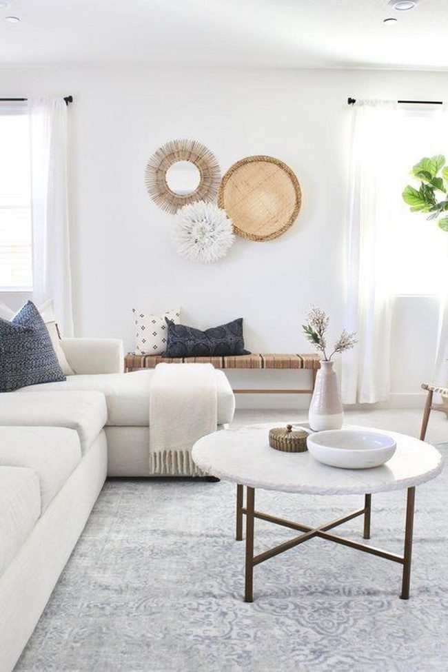Sunlit White Room, Blue Accents