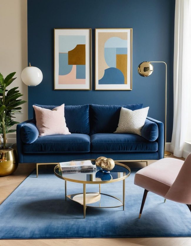 Blue Velvet Statement Seating