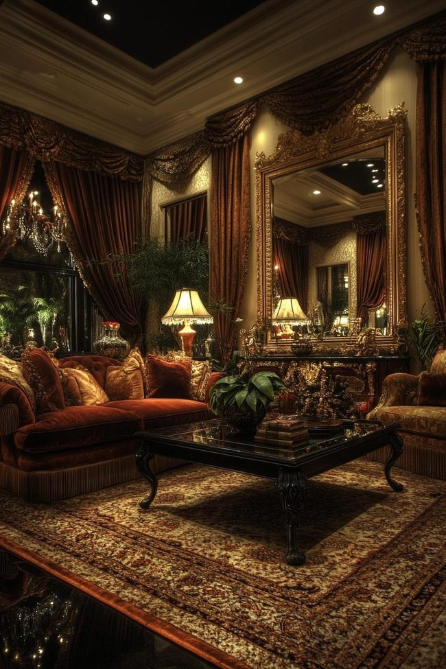 Gilded Mirrors And Retro Furnishings