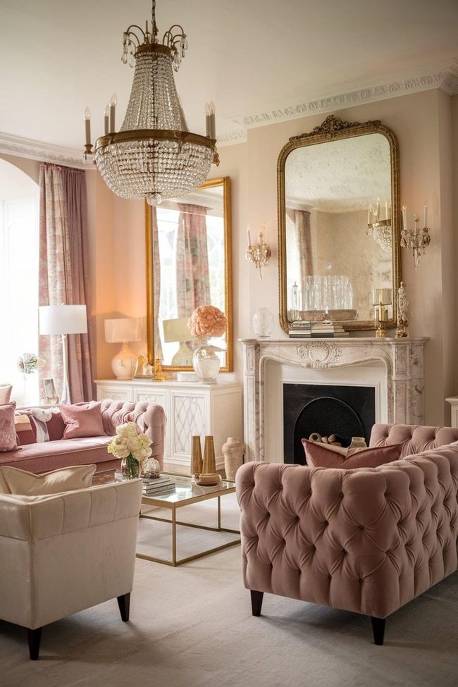 Dusty Rose Velvet Meets Golden Gleam