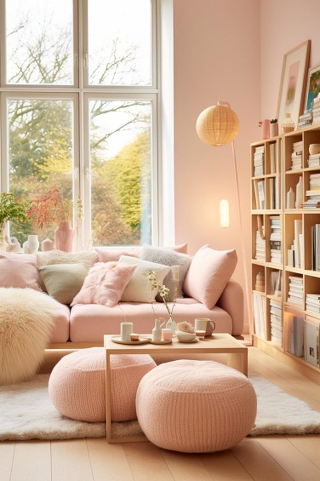 Pastel Pink Sunlit Parlor