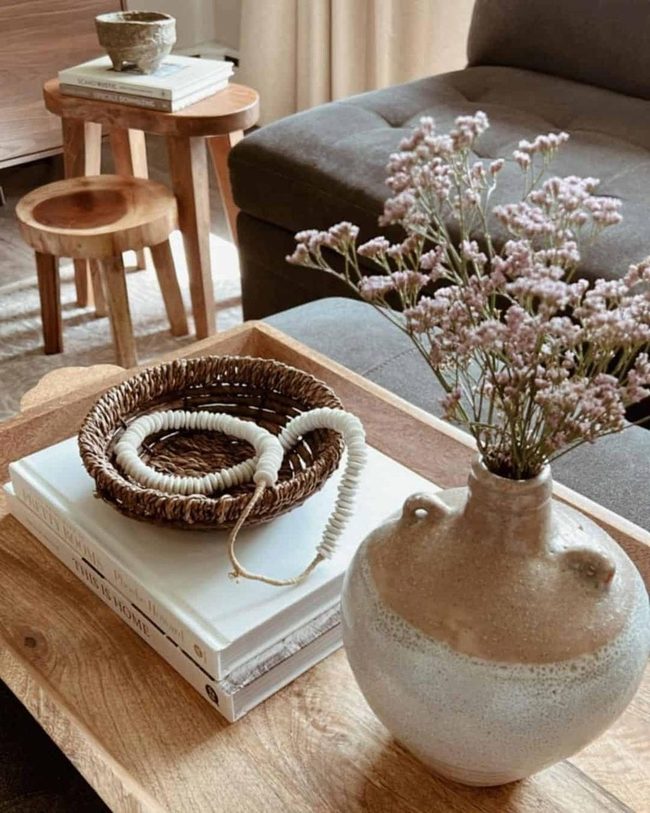 Layered Coffee Table With Mixed Textures