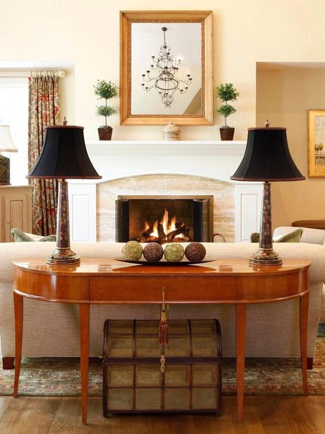 Fireplace Center With Warm Wood Tones