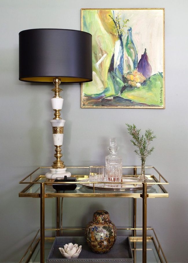 Antique Bar Cart Living Room