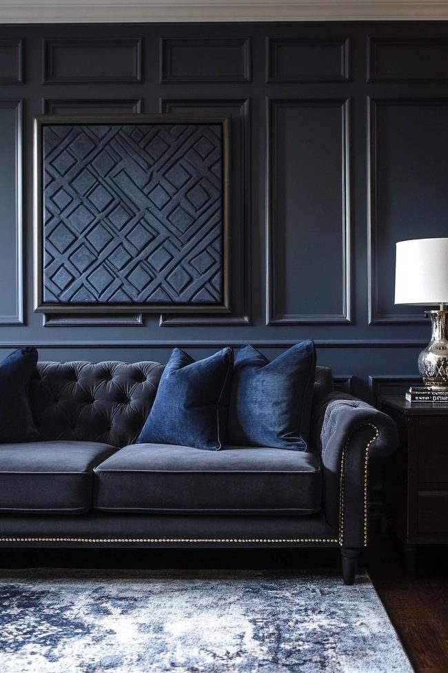 Navy Grey Chromelic Living Space