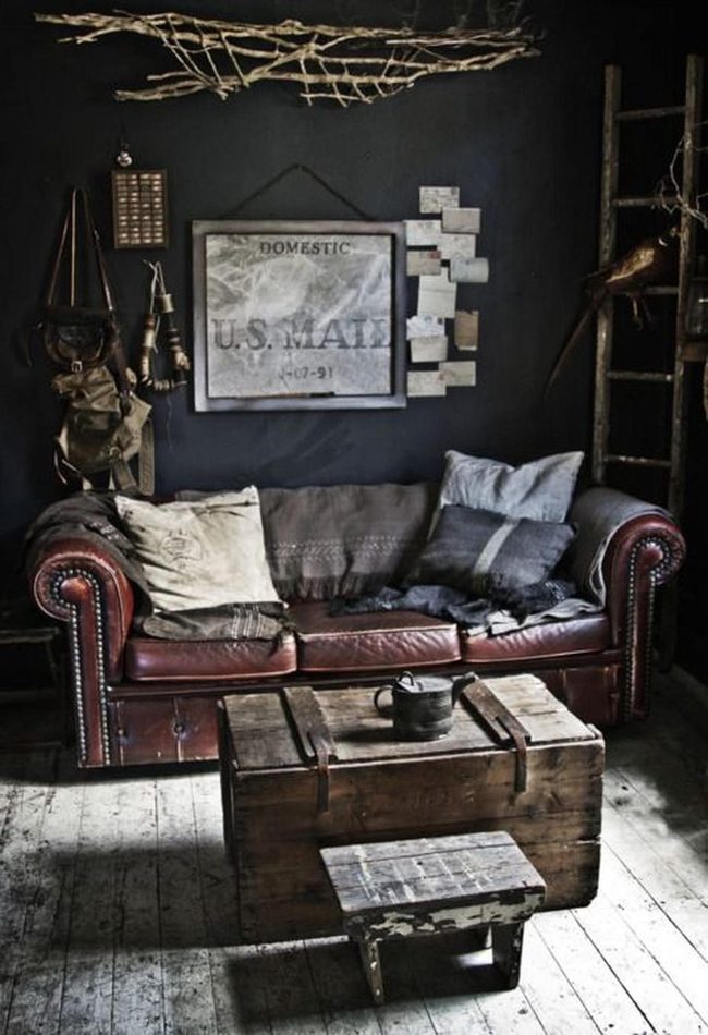 Weathered Leather And Dark Walls
