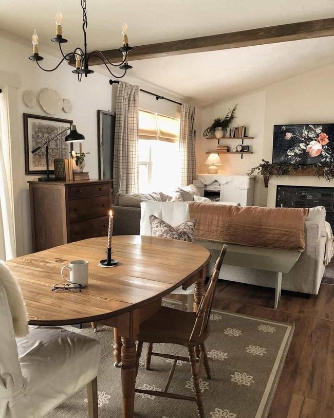 Warm Wood And Fireplace Glow