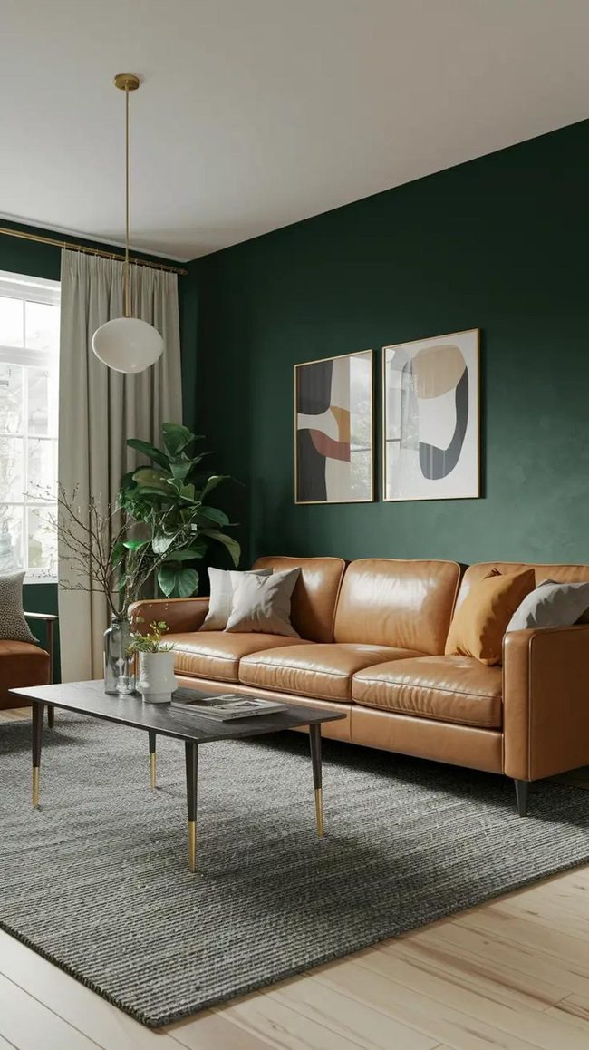 Forest Green Velvet Against Moody Walls