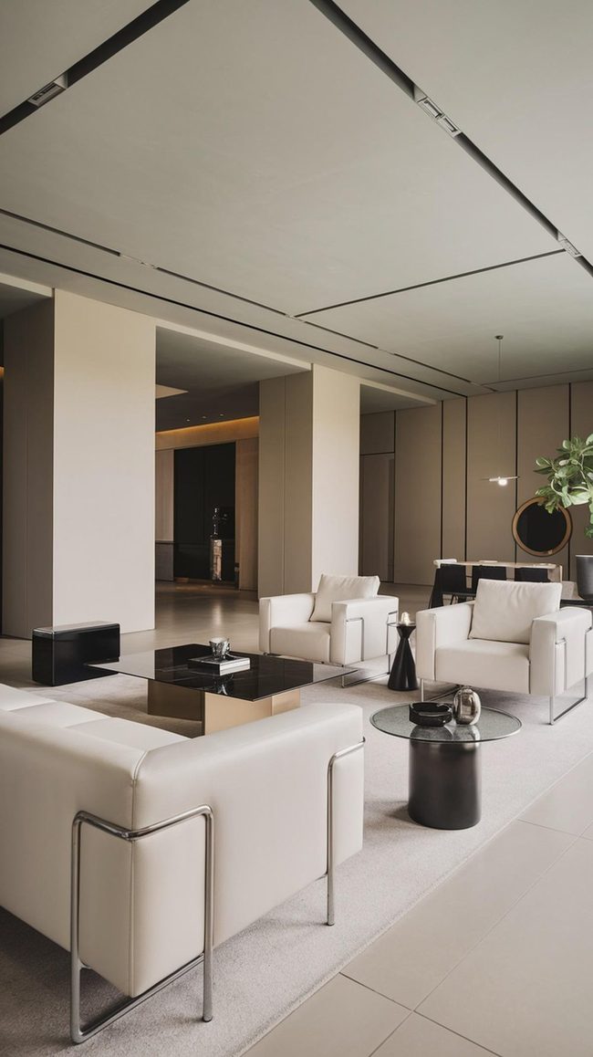 Grey Walls With Metallic Accents