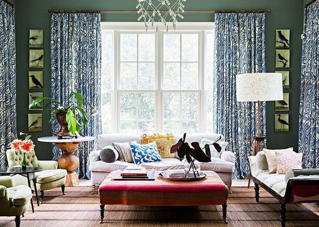 Layered Green Living Room Harmony