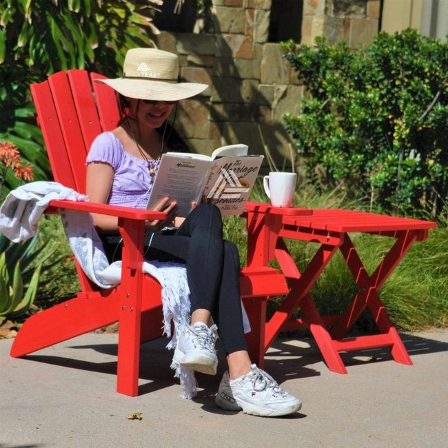Red Adirondack Chair For Outdoor Relaxation