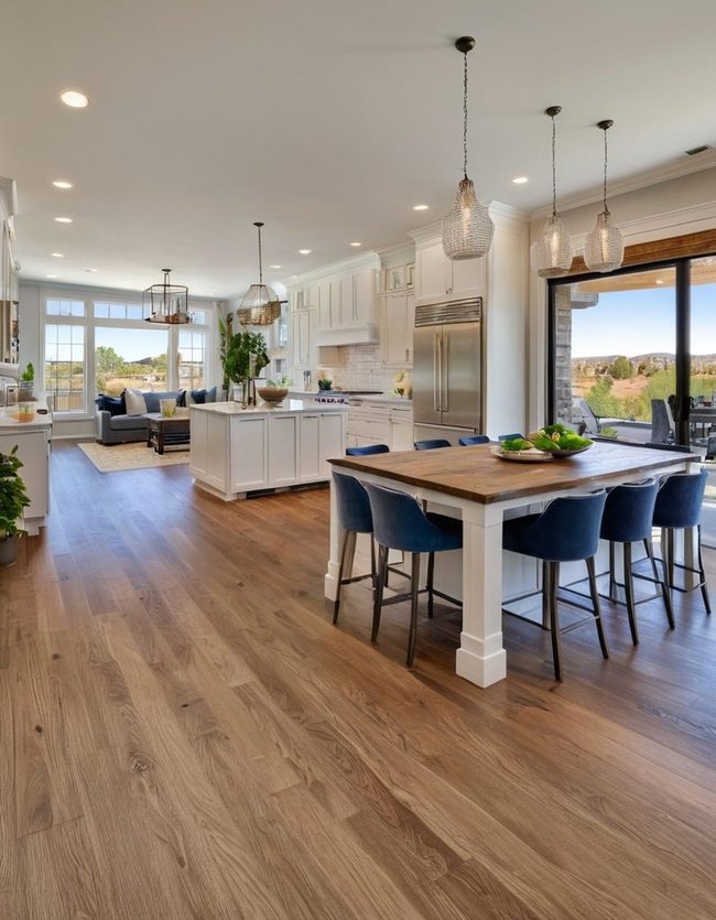 Wide Plank Walnut Flows Together