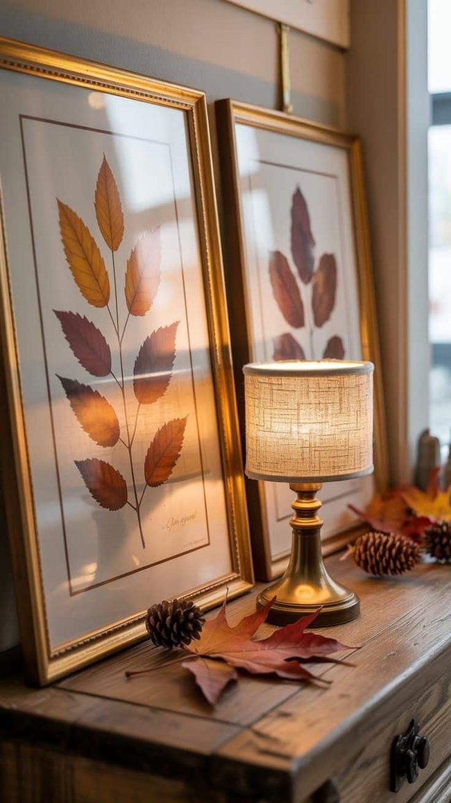 Autumn Leaves in Warm Gold