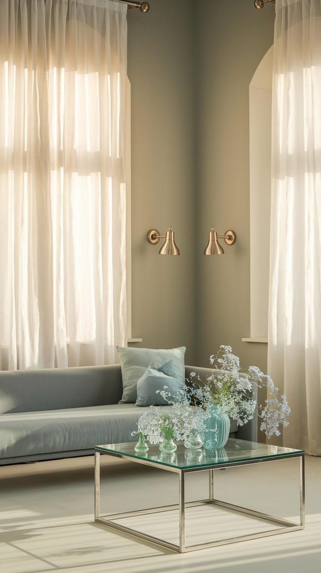 Light Gray Walls, Spacious Living Rooms