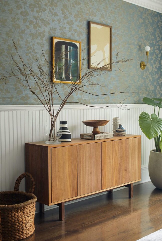 Teal Wallpaper Layers Living Rooms