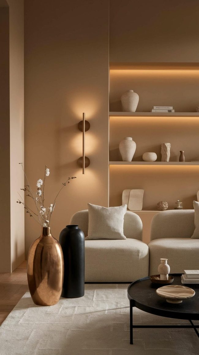 Black Accents Against Neutral Walls