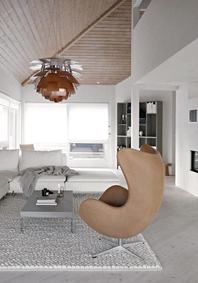Curved Tan Chair Steals Space