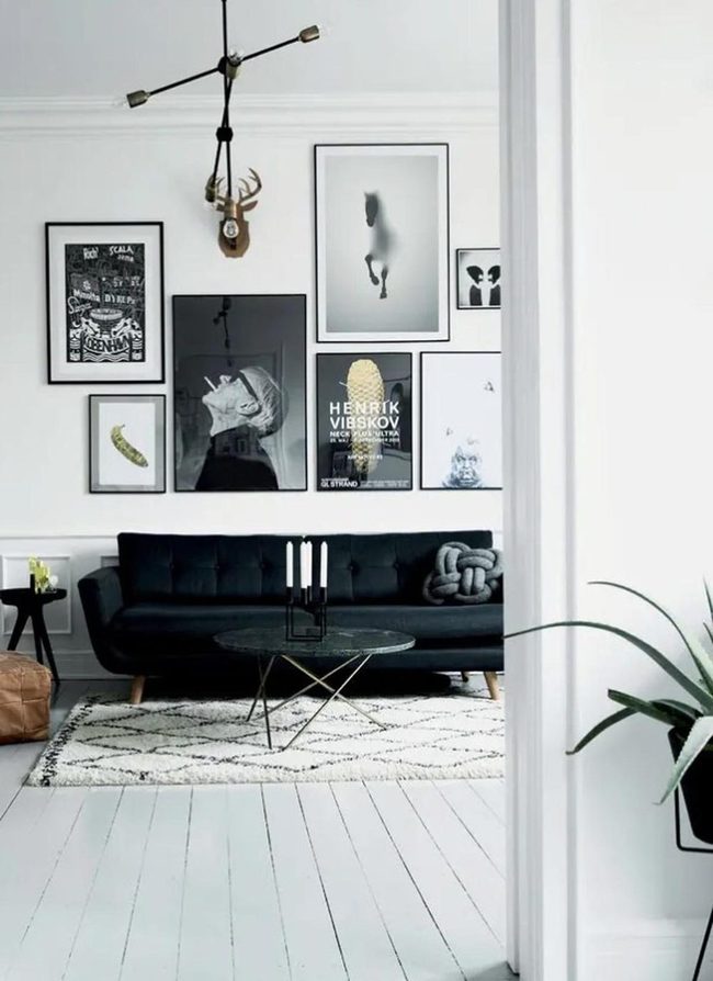 Black Sofas Meet Minimalist White