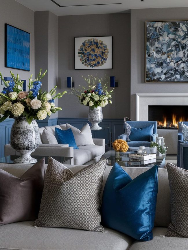 Gray Blue Room Comes Alive