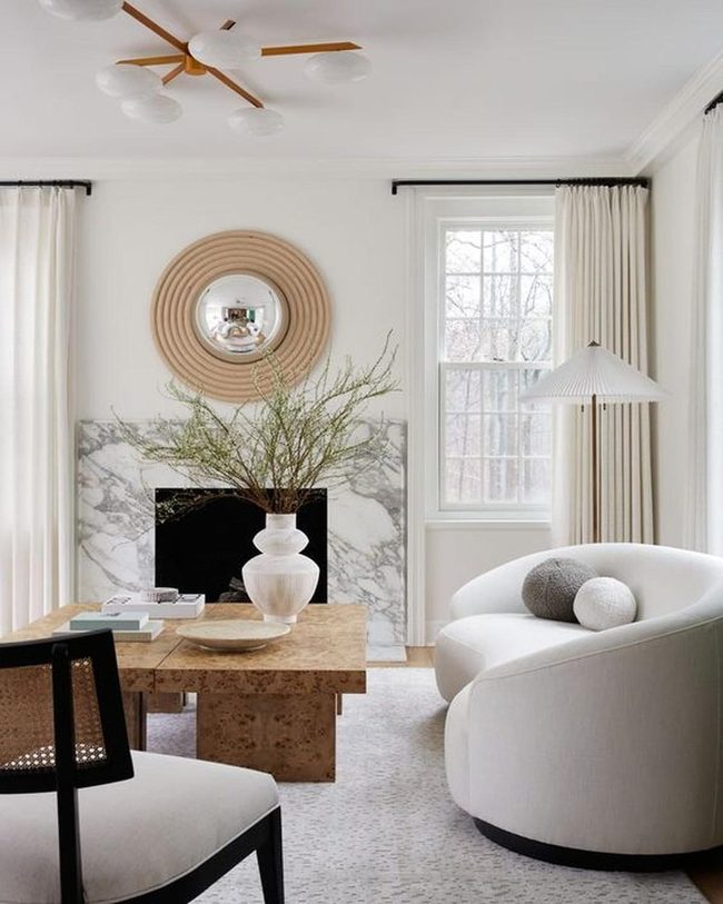 Light-Filled Room With White Rounded Chair