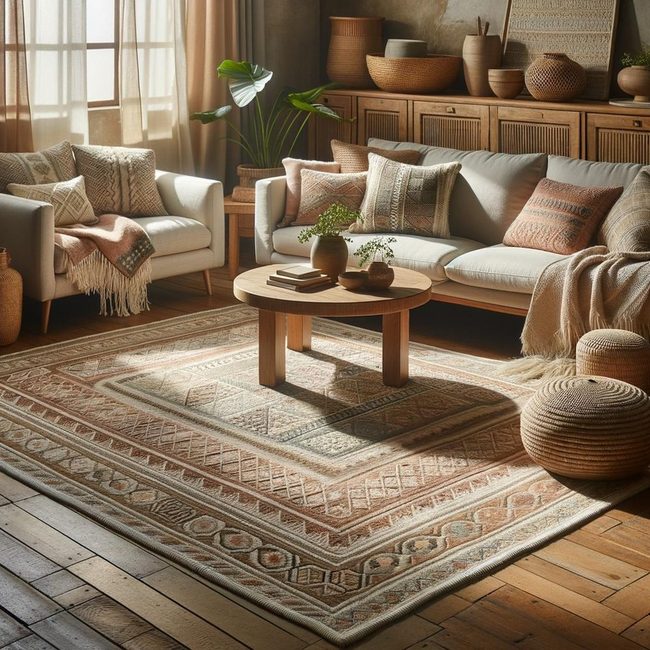 Wool Flatweave Striped Area Rug