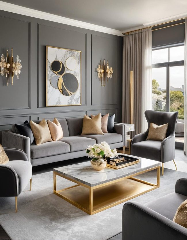 Grey Velvet Sophistication Meets Chromelic Shine