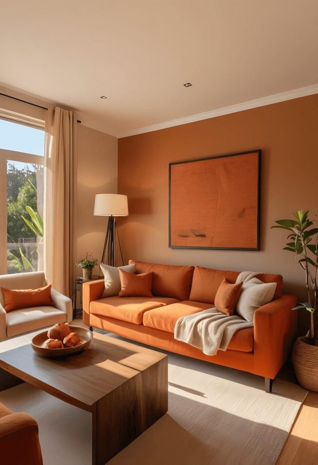 Burnt Orange With Earthy Brown Tones