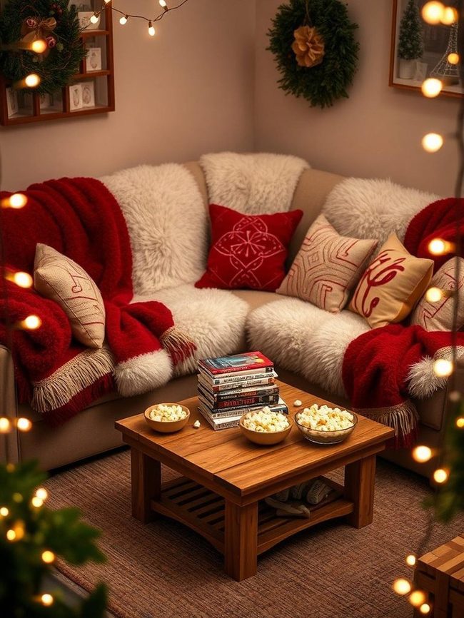 Festive Film Nook with Fairy Lights