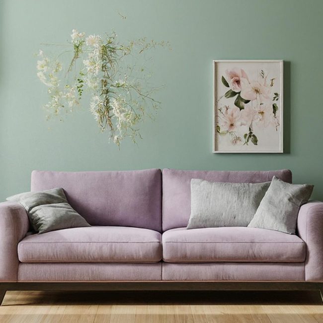 Pink Velvet Sofa Statement Piece