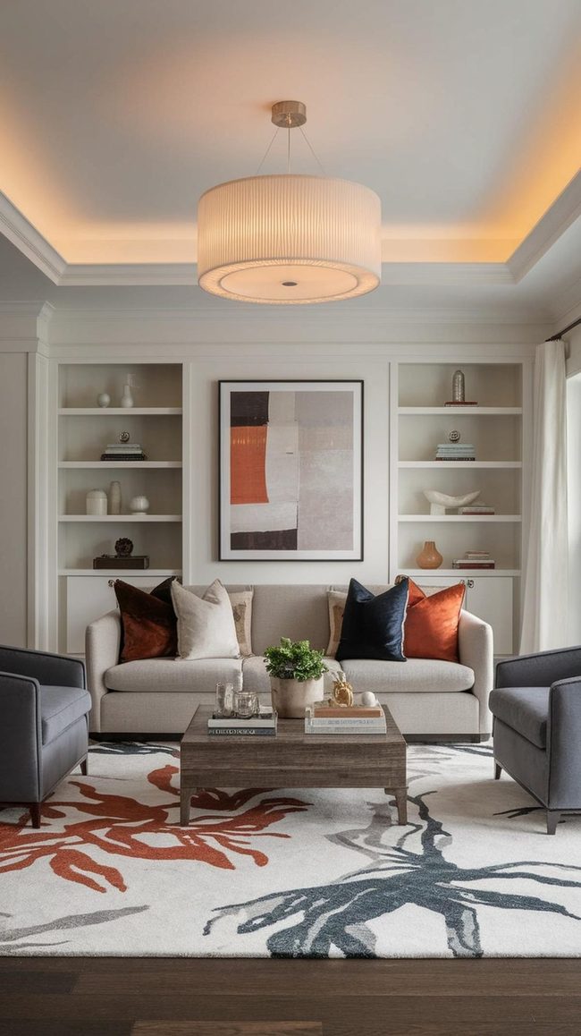 Metallic Accents Transform Rectangular Rooms