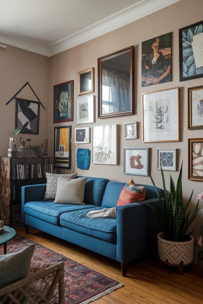 Blue Couch Gallery Wall Masterpiece