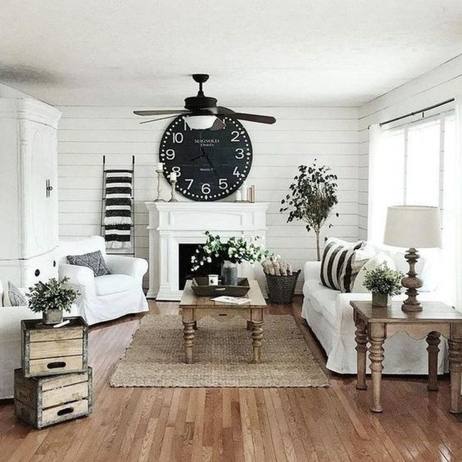 Black Clock Above Fireplace