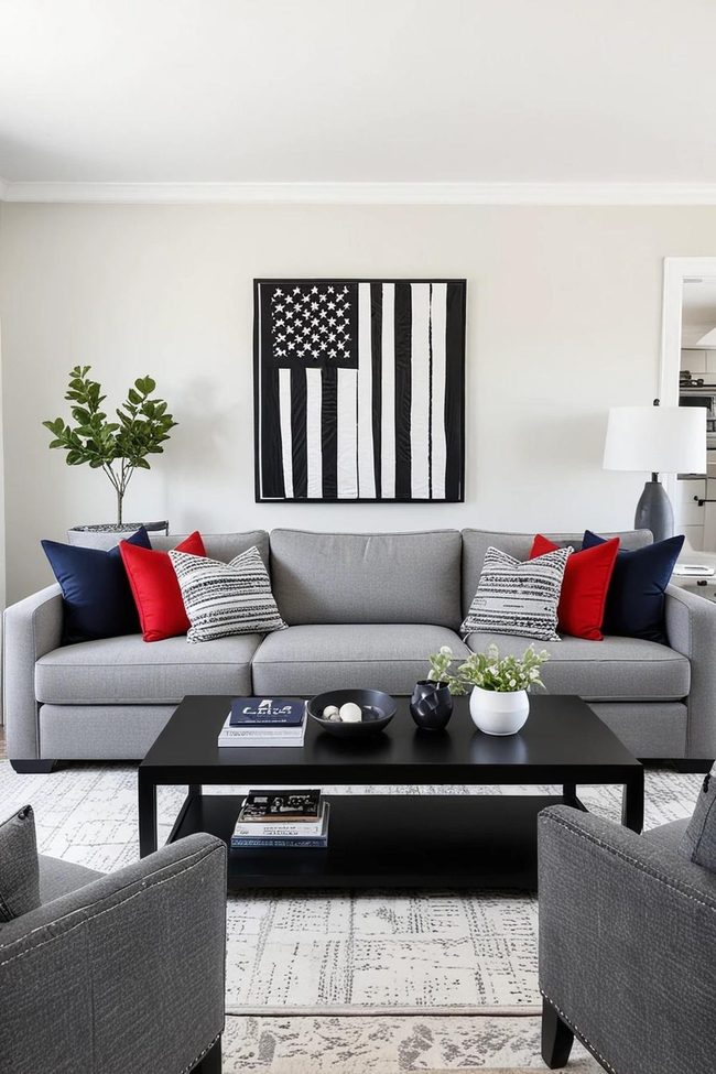 Gray and Red Patriotic Elegance
