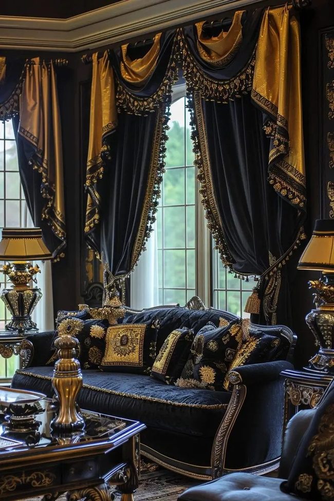 Black And Gold Luxury Living