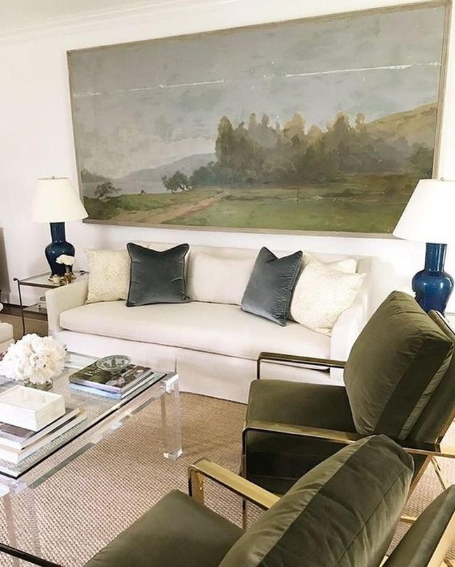 Soft Green Seating With Countryside Charm