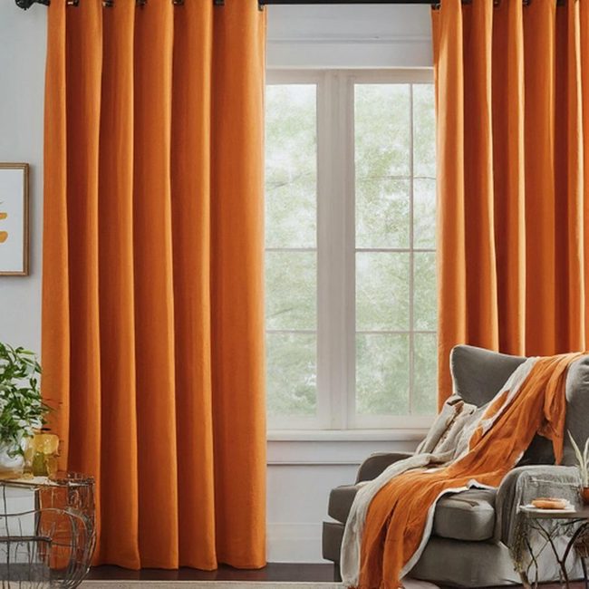 Orange Window Treatments Instant Room Update