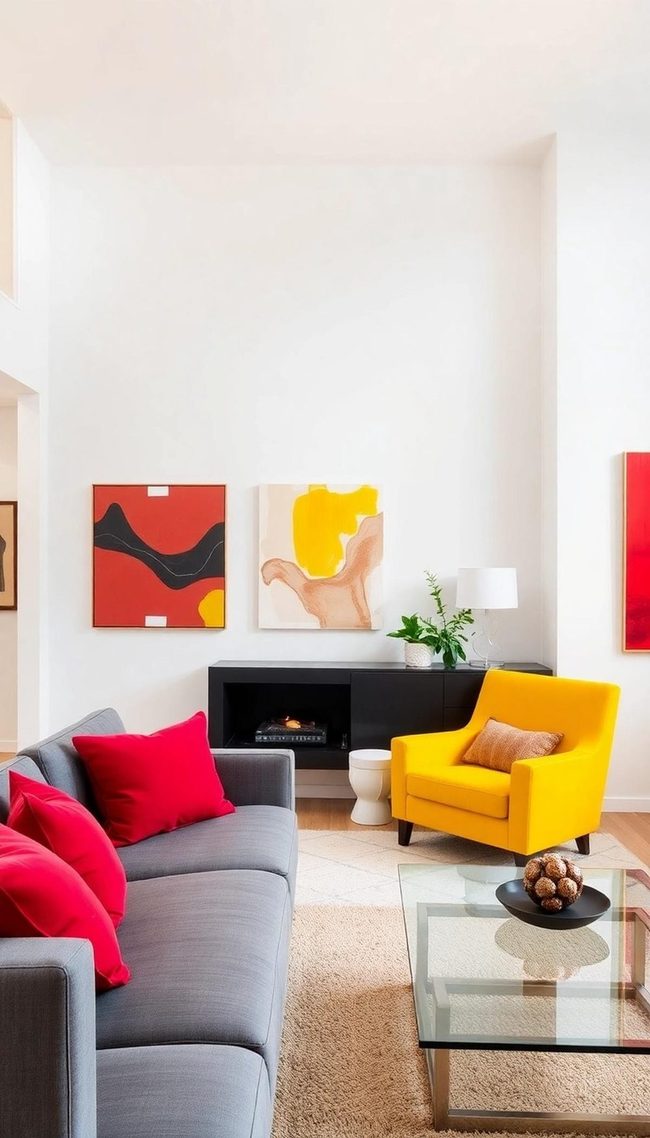 Bright Accents Energize Neutral Spaces