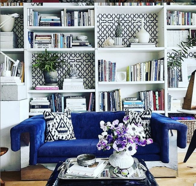 Patterned Shelves Transform Library Walls