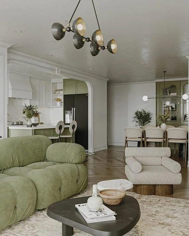Green And Tan Living Room Light
