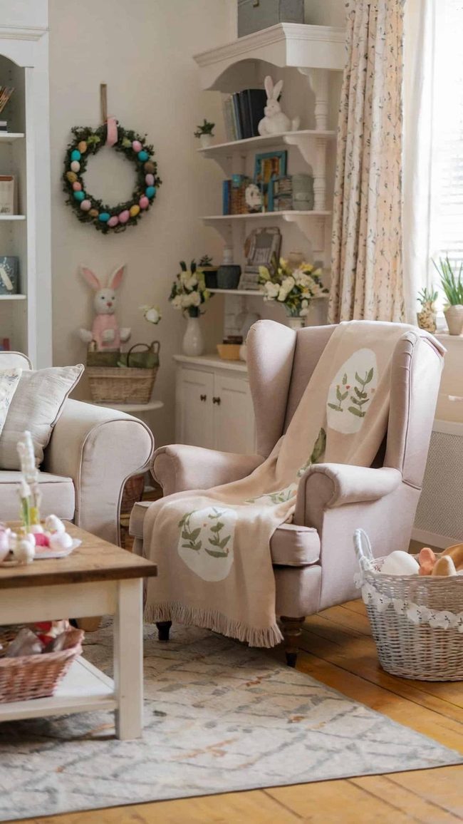 Pastel Bunny Spring Throw