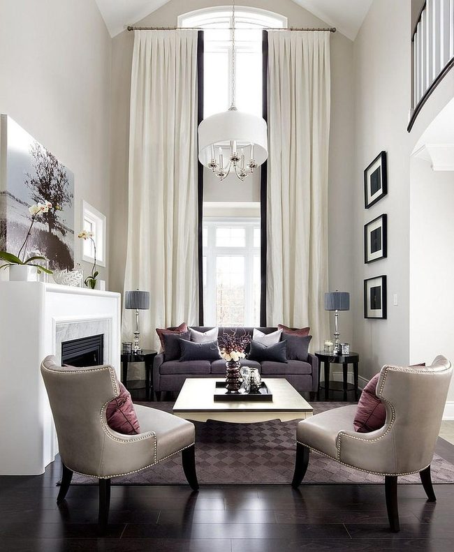 Pale Gray Walls Bold Chandelier