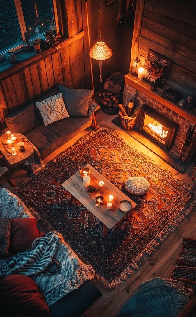 Large Mirror Reflects Raw Lantern