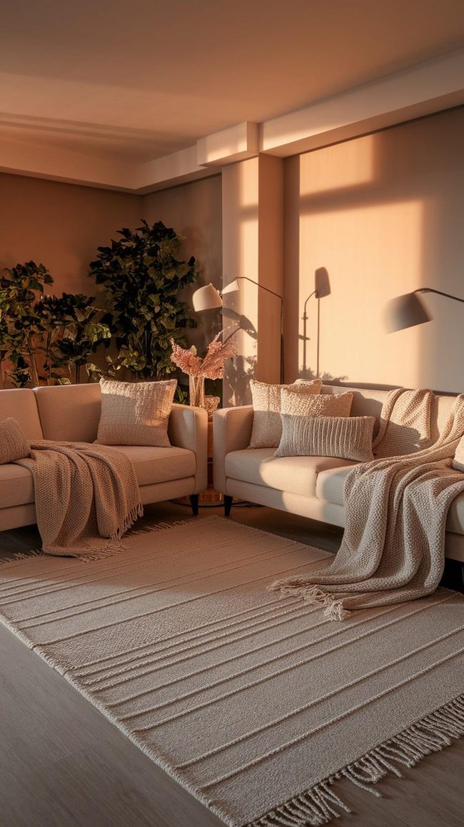 Layered Textiles In Warm Grays