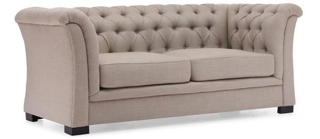 Deep Tufted Linen Sofa