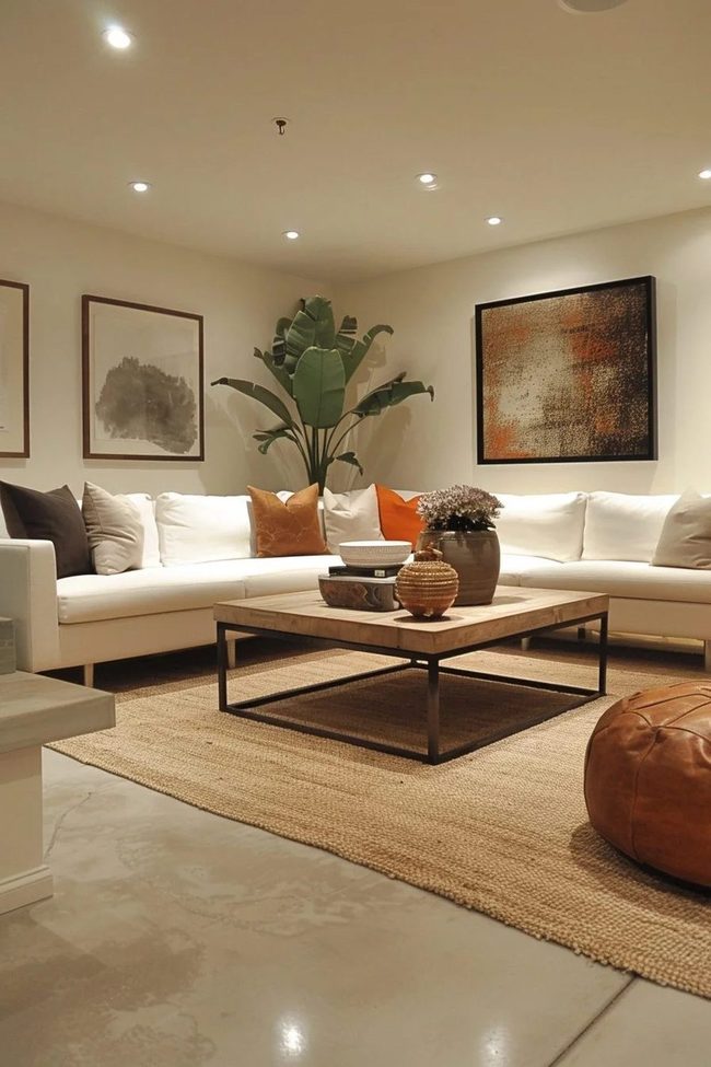 Neutral Sectional Living Simplicity