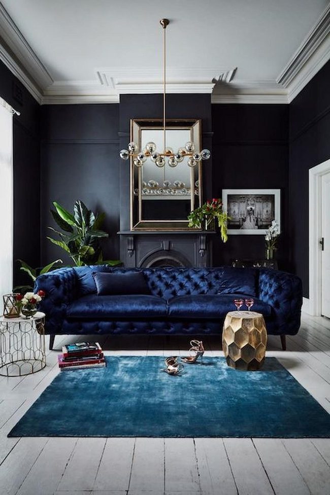 Deep Blue Velvet In Moody Tones