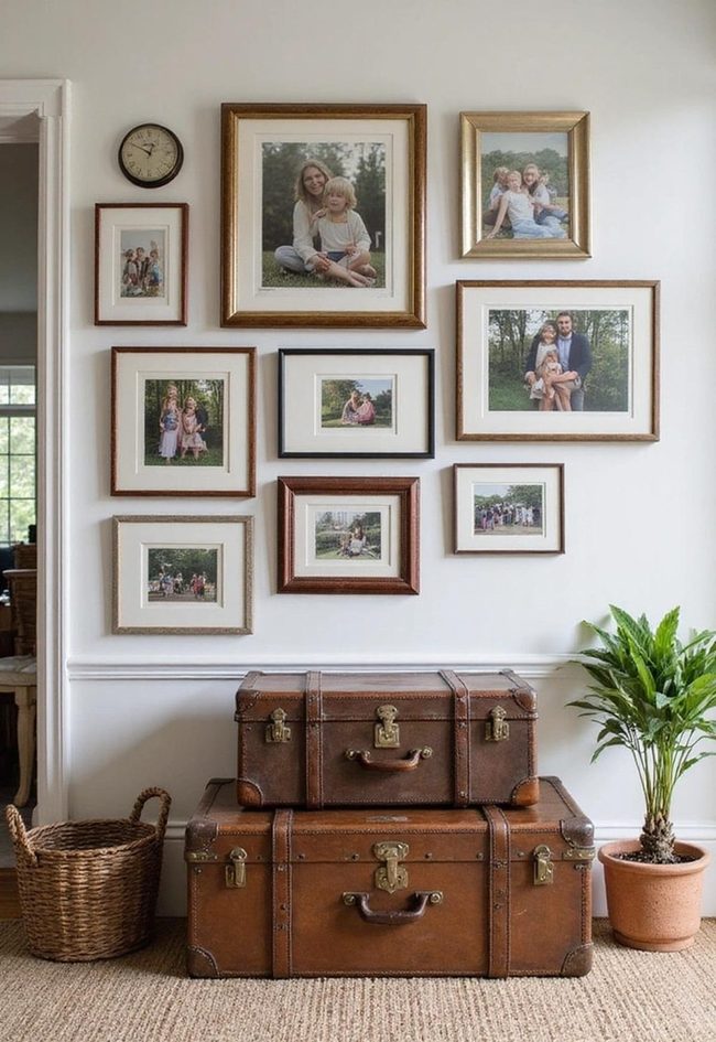 Family Photos And Travel Memories Wall