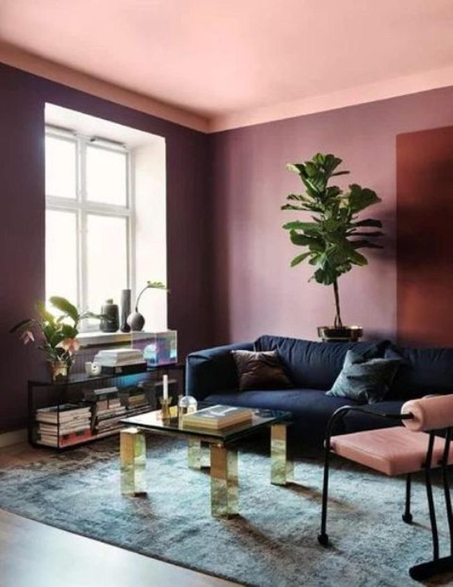 Purple Walls With Pink Ceiling Surprise