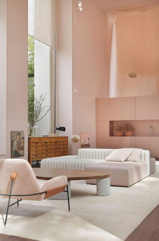 Blush Pink Modern Minimal Living