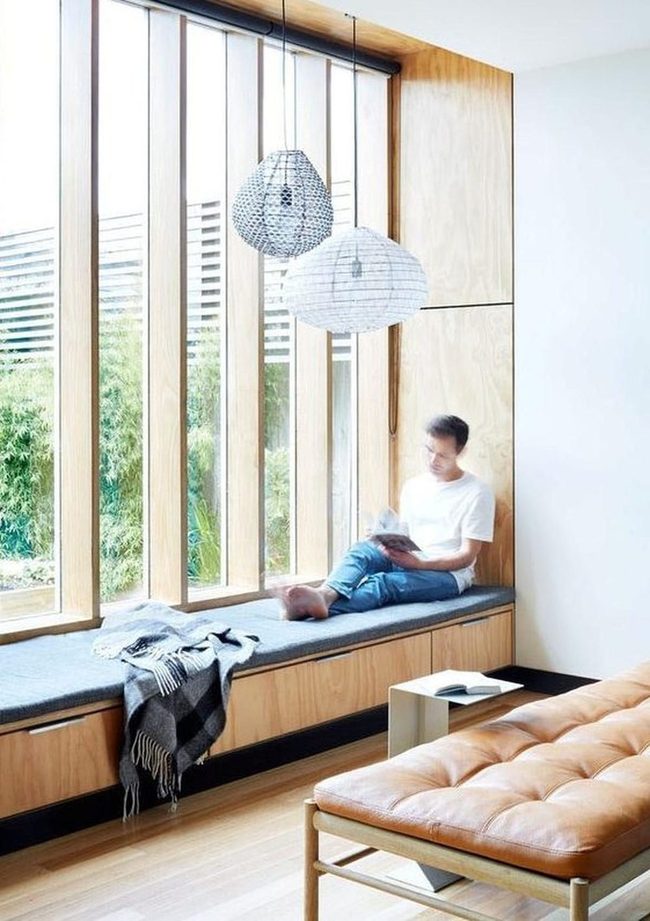 Sunlit Wood Reading Nook